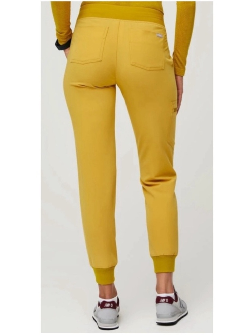Zamora High-Rise Jogger Scrub Pant Gold Yellow Size XS Petite - Picture 2 of 9